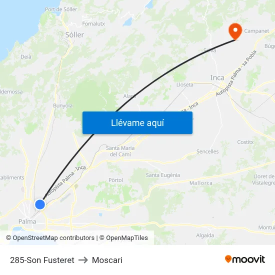 285-Son Fusteret to Moscari map