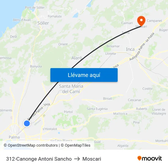 312-Canonge Antoni Sancho to Moscari map