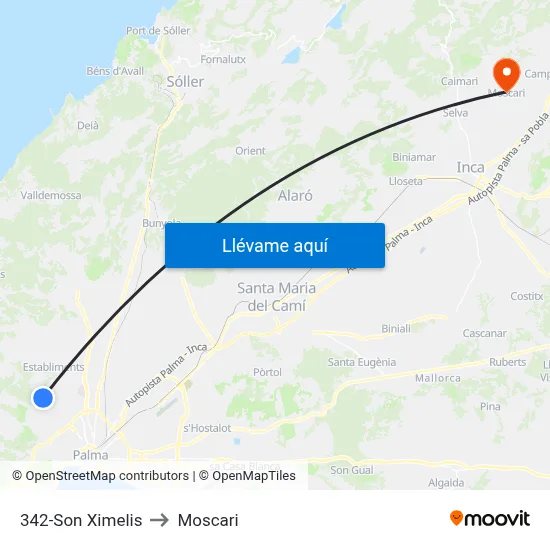 342-Son Ximelis to Moscari map