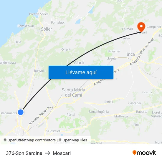 376-Son Sardina to Moscari map