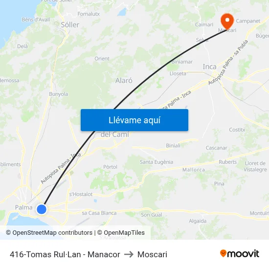 416-Tomas Rul·Lan - Manacor to Moscari map