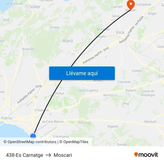 438-Es Carnatge to Moscari map