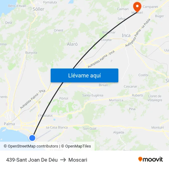 439-Sant Joan De Déu to Moscari map