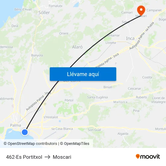 462-Es Portitxol to Moscari map