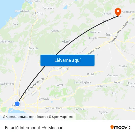 Estació Intermodal to Moscari map