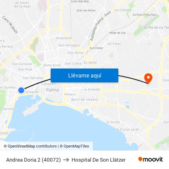 Andrea Doria 2 (40072) to Hospital De Son Llàtzer map