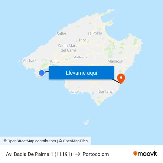 Av. Badia De Palma 1 (11191) to Portocolom map