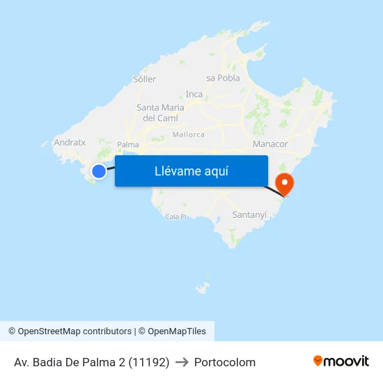 Av. Badia De Palma 2 (11192) to Portocolom map