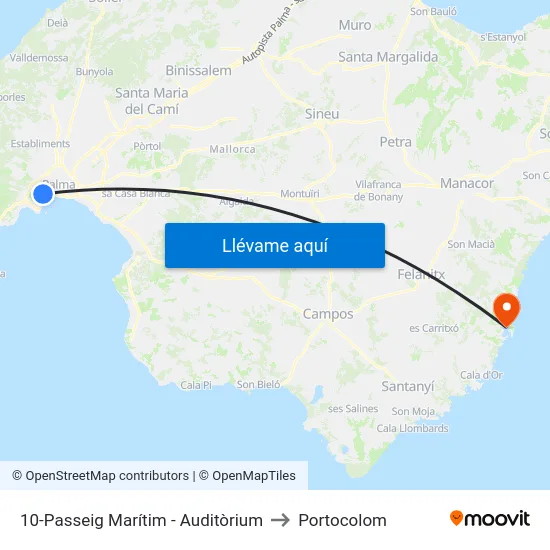 10-Passeig Marítim - Auditòrium to Portocolom map