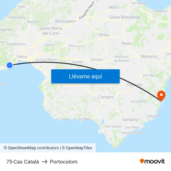 75-Cas Català to Portocolom map