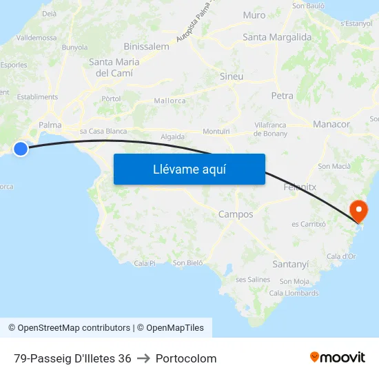 79-Passeig D'Illetes  36 to Portocolom map