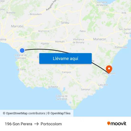 196-Son Perera to Portocolom map