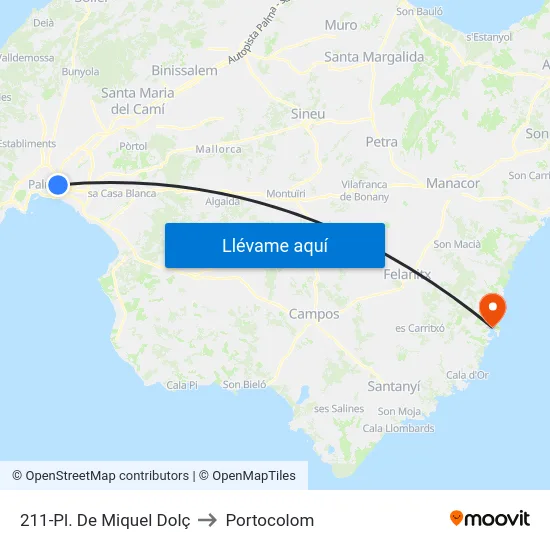211-Pl. De Miquel Dolç to Portocolom map