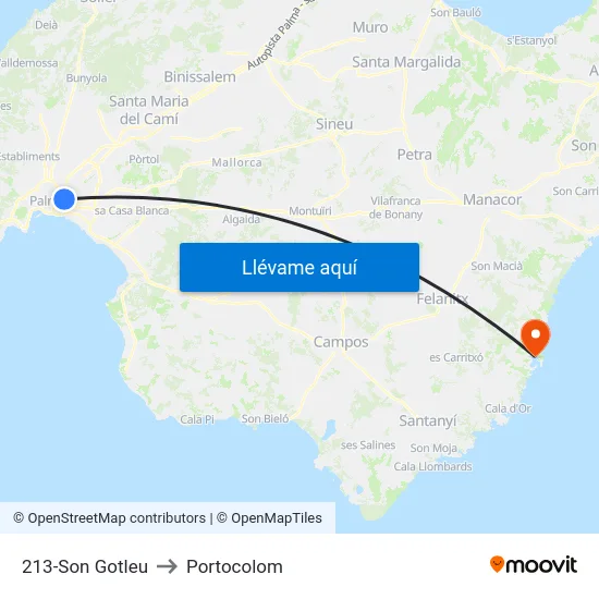 213-Son Gotleu to Portocolom map