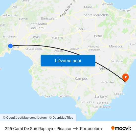 225-Camí De Son Rapinya - Picasso to Portocolom map