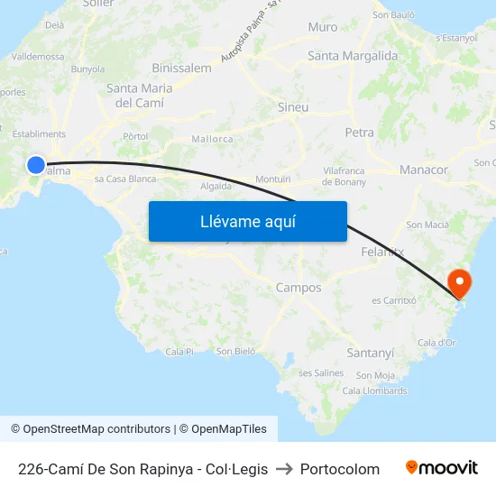 226-Camí De Son Rapinya - Col·Legis to Portocolom map