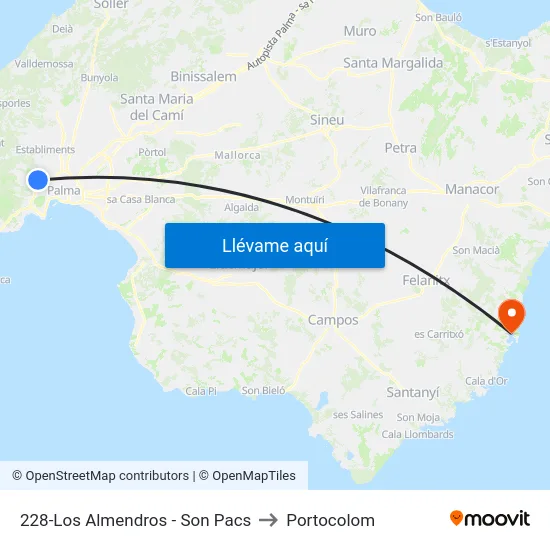 228-Los Almendros - Son Pacs to Portocolom map