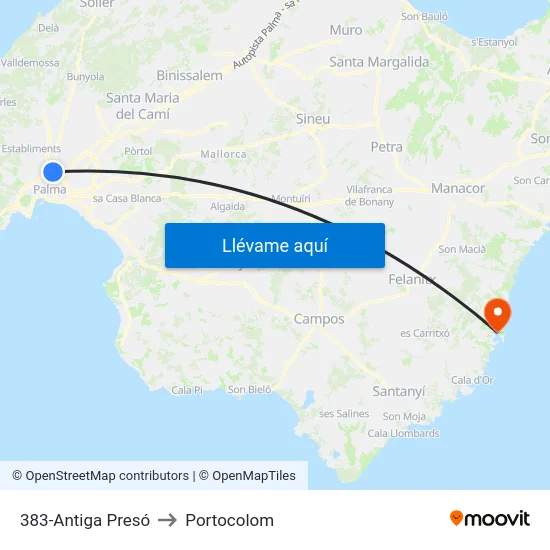 383-Antiga Presó to Portocolom map