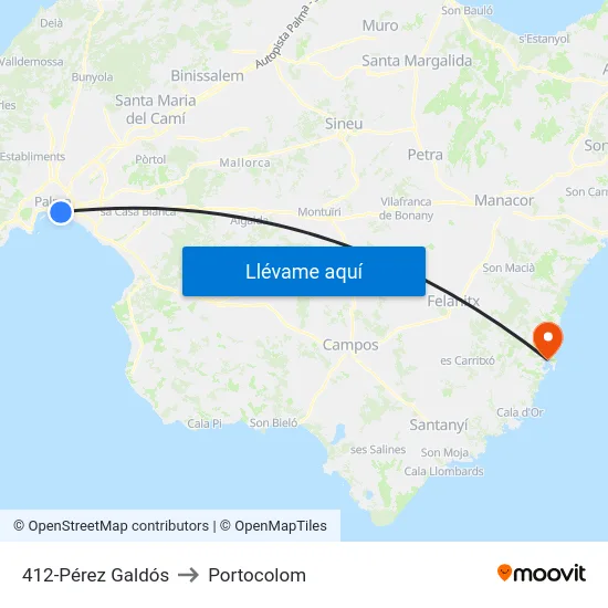 412-Pérez Galdós to Portocolom map