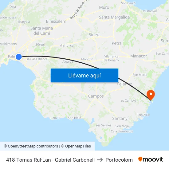 418-Tomas Rul·Lan - Gabriel Carbonell to Portocolom map