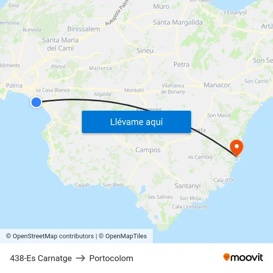 438-Es Carnatge to Portocolom map