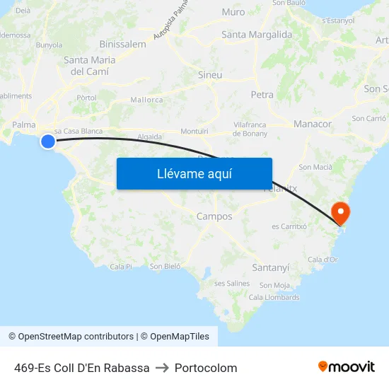 469-Es Coll D'En Rabassa to Portocolom map