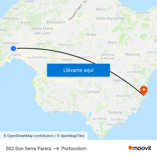 502-Son Serra Parera to Portocolom map
