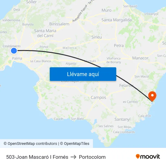 503-Joan Mascaró I Fornés to Portocolom map