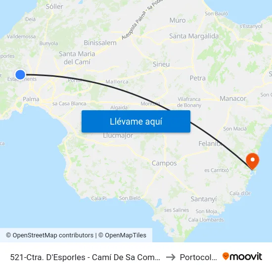 521-Ctra. D'Esporles - Camí De Sa Coma Freda to Portocolom map