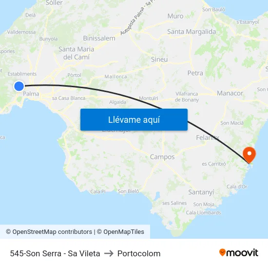 545-Son Serra - Sa Vileta to Portocolom map