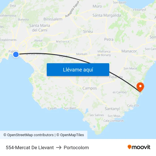 554-Mercat De Llevant to Portocolom map