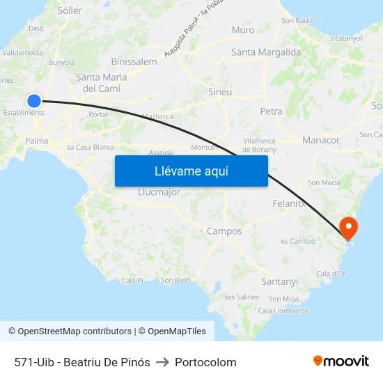 571-Uib - Beatriu De Pinós to Portocolom map