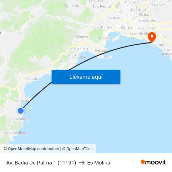 Av. Badia De Palma 1 (11191) to Es Molinar map