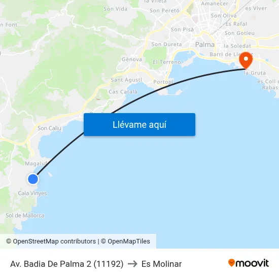 Av. Badia De Palma 2 (11192) to Es Molinar map