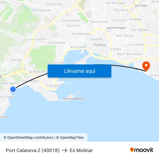 Port Calanova 2 (40018) to Es Molinar map
