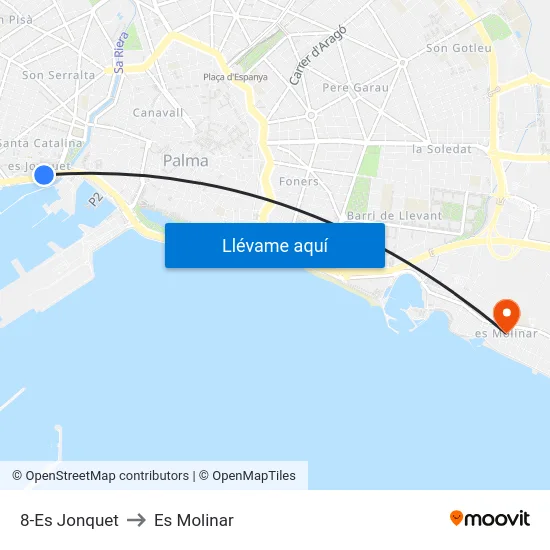 8-Es Jonquet to Es Molinar map