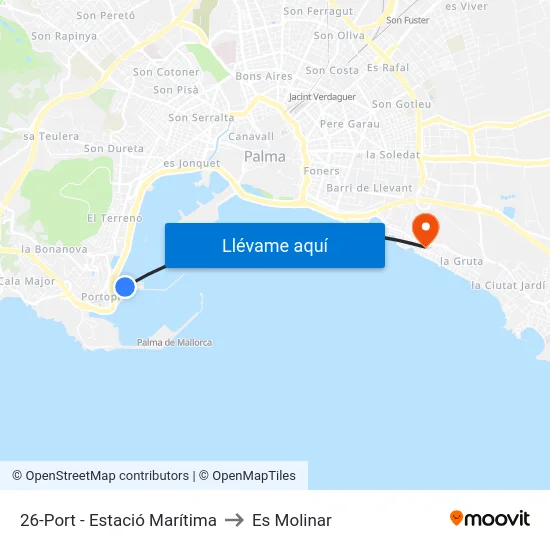 26-Port - Estació Marítima to Es Molinar map