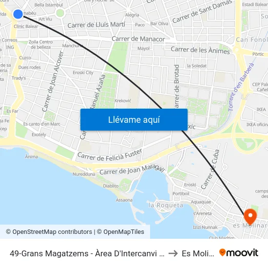 49-Grans Magatzems - Àrea D'Intercanvi Sindicat to Es Molinar map