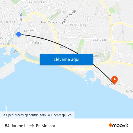 54-Jaume III to Es Molinar map