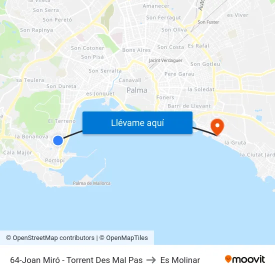 64-Joan Miró - Torrent Des Mal Pas to Es Molinar map