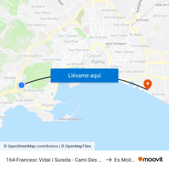 164-Francesc Vidal I Sureda - Camí Des Tramvia to Es Molinar map