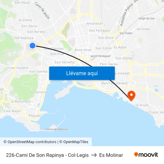 226-Camí De Son Rapinya - Col·Legis to Es Molinar map