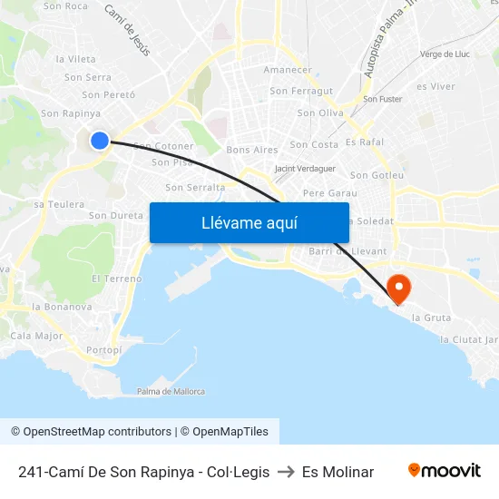241-Camí De Son Rapinya - Col·Legis to Es Molinar map