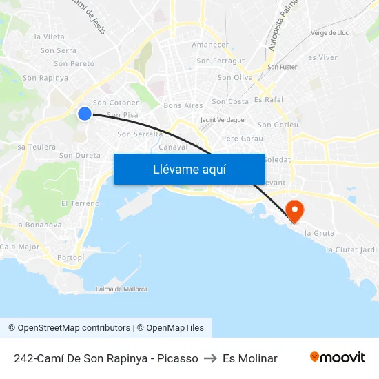 242-Camí De Son Rapinya - Picasso to Es Molinar map