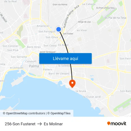 256-Son Fusteret to Es Molinar map