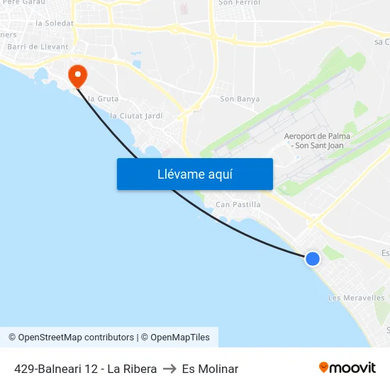429-Balneari 12 - La Ribera to Es Molinar map