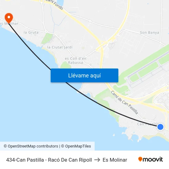 434-Can Pastilla - Racó De Can Ripoll to Es Molinar map