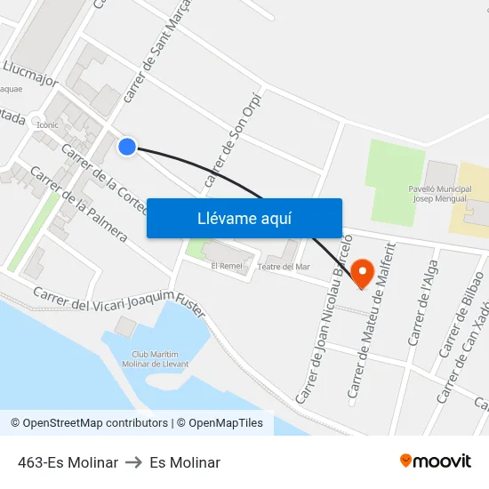 463-Es Molinar to Es Molinar map