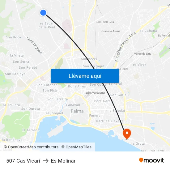 507-Cas Vicari to Es Molinar map