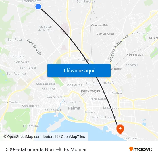 509-Establiments Nou to Es Molinar map